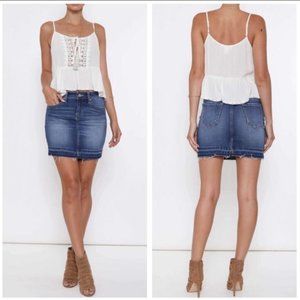 NEW Kancan Zuma Denim Raw released Hem Mini Skirt